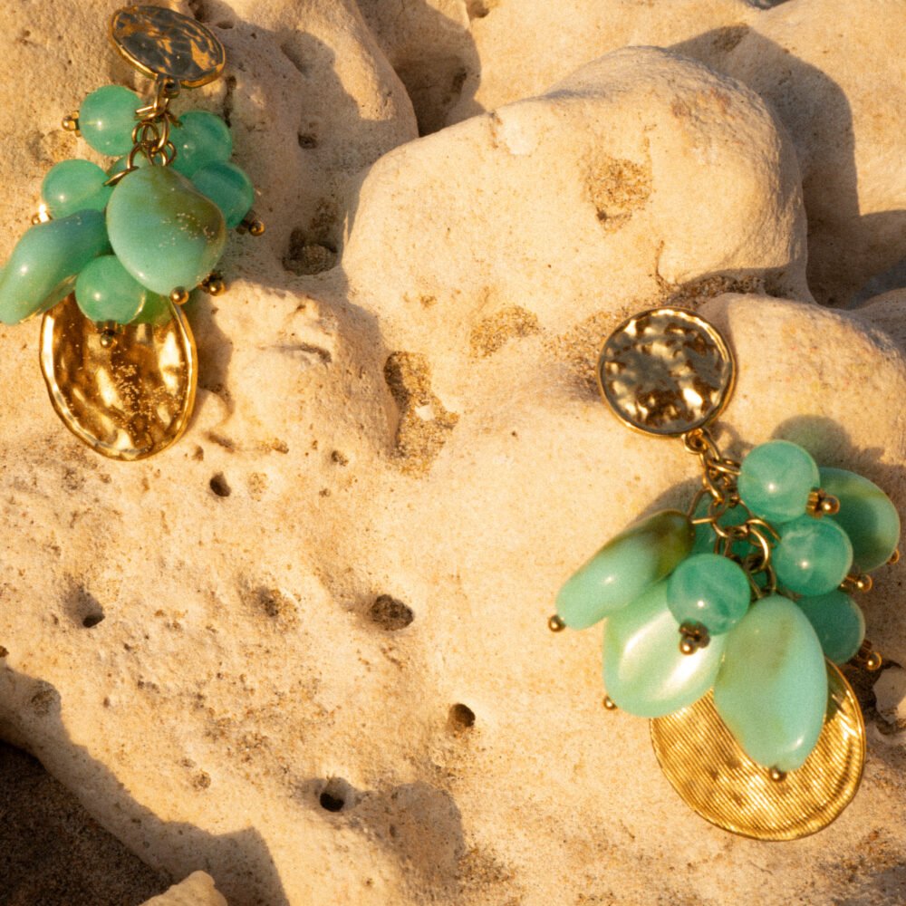 Boucles pierres bleu